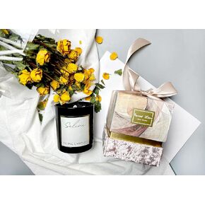 Aromatherapy Soy Candle | Soy Wax Candle with Essential Oil | Crystals & Dried Flower | Handmade | Meditation Candles | Gift - Seline Candles (Mixed Berry with Gift Box)