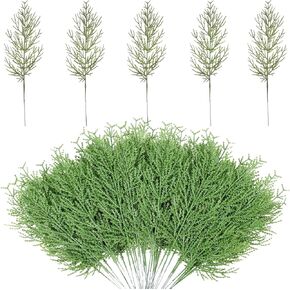 wodiguig Artificial Pine Branches, Artificial Cedar Sprigs Faux Cedar Spray Branches, Norfolk Pine Garland Christmas DIY Accessories for Holiday (50, Green) in Kuwait