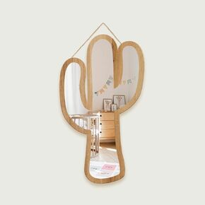 ستيكر لاصق مزخرف بتصميم صبار لطيف من الخشب الطبيعي باطار من الاكريليك للتعليق على الحائط والمراة وغرف الاطفال والمراهقين والحضانة والحمام وغرفة النوم وغرفة المعيشة in Kuwait