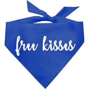 Free Kisses Valentine's Day Dog Bandana (36 Purple, X-Small)