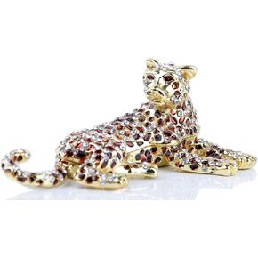 سيفن بييز صندوق مجوهرات مجوهرات ذهبي عيار 24 قيراط بتصميم مرسوم يدويًا ومرسوم يدويًا على شكل فهد هدية in Kuwait