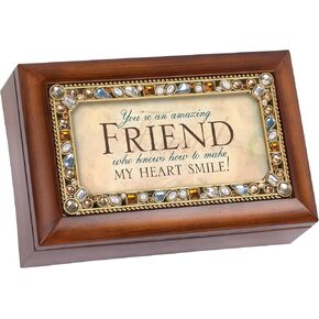 Cottage Garden Amazing Friend Jeweled Woodgrain Petite Music Box Plays What Friends are for in Saudi Arabia