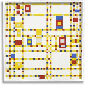 Stupell Industries Broadway Boogie Woogie Piet Mondrian Classic Abstract Painting Framed Wall Art, Design By one1000paintings in Kuwait