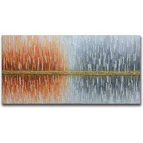 Yika Art Canvas Paintings, Abstract Wall Art Thick Texture Rough Surface Modern Oil Painting Imitation Oil Handicrafts Artwork - Light and Darkness Ready to Hang for Living Room Office 24x48 Inch