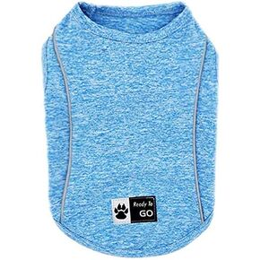 KYEESE Dog Shirts Quick Dry Reflective Lightweight Soft Dog T-Shirt Tank Top Breathable Sleeveless Vest Dog Tee Shirts for Small Medium Large Dogs (2XL (40-55lbs), Light Blue) in Kuwait
