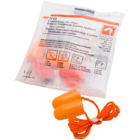 حزمة من 10 - سدادات أذن سلكية من الفوم 3 M 1110 051138290092 برتقالية عالمية سدادات أذن مخروطية من إسفنج البولي يوريثين للاستعمال مرة واحدة - سدادة أذن NRR بقدرة 29 ديسيبل in Kuwait