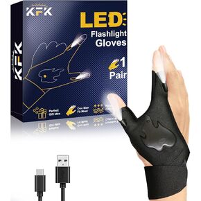 KFK Father's Day Gifts from Wife Daughter Son Hands Free Flashlight Gloves Cool Gadgets Gifts for Men Birthday Christmas for Him Boyfriend Husband Dad Fishing Camping Outdoor Repairing Tool in Kuwait