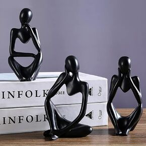 Winshall Thinker Statues and Sculptures,Sandstone Resin Thinker Statue Ornaments, Abstract Style Sculptures, Housewarming Gifts, Home Decorations, Living Room Desk Decor in Kuwait