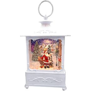 Gerson Lighted 9 Inch Christmas Water Lantern Snow Globe with Continuous Swirling Glitter- Santa with Sleigh in Kuwait