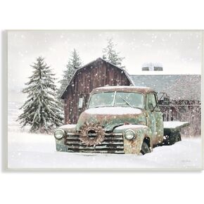 Stupell Industries Rural Vintage Truck & Barn Snowy Winter Landscape, Design by Lori Deiter in Kuwait
