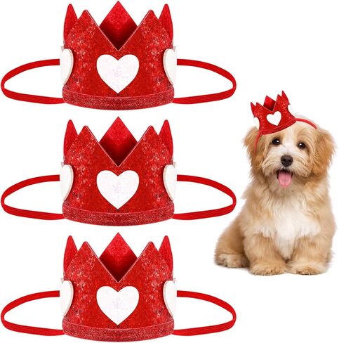 3 قطع شريط راس لعيد الحب، تاج طفل صغير لالتقاط الصور، تاج للفتيات الصغيرات للتصوير الفوتوغرافي، قبعة تاج حمراء لامعة للاطفال، اكسسوارات الحفلات وهدايا عيد الحب in Kuwait
