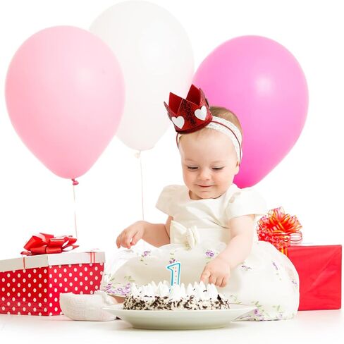 3 قطع شريط راس لعيد الحب، تاج طفل صغير لالتقاط الصور، تاج للفتيات الصغيرات للتصوير الفوتوغرافي، قبعة تاج حمراء لامعة للاطفال، اكسسوارات الحفلات وهدايا عيد الحب in Kuwait