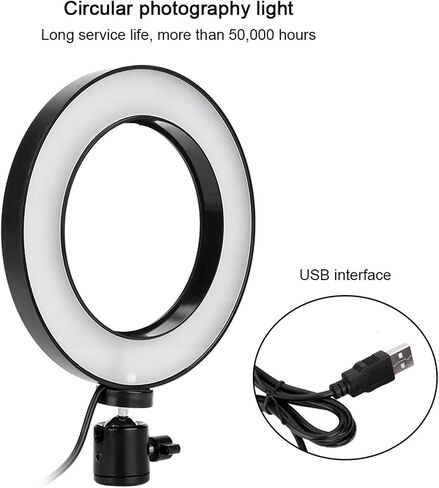 LED Video Light,6 Inch Ring Shape Photography Lighting Fill Light USB Inter for Studio, YouTube Video, Selfie，Product Photography 3 Colors Adjustable（Warm Soft White. in Saudi Arabia
