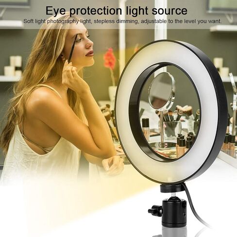 LED Video Light,6 Inch Ring Shape Photography Lighting Fill Light USB Inter for Studio, YouTube Video, Selfie，Product Photography 3 Colors Adjustable（Warm Soft White. in Saudi Arabia