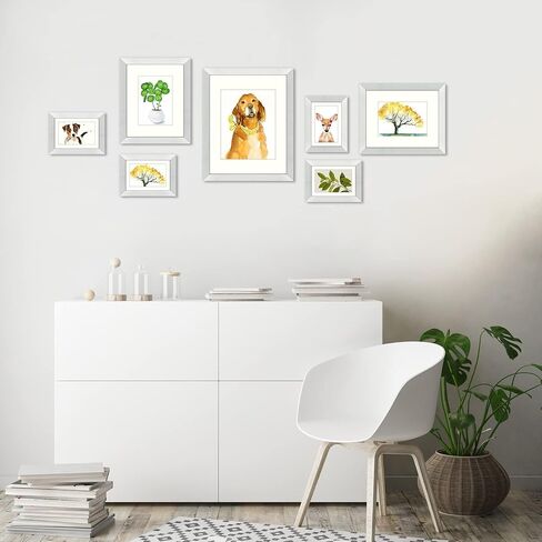 Golden State Art، إطارات حائط المعرض، 11 × 14، 8 × 10، 5 × 7 إطارات صور متعددة مجمعة لشاشات الحائط أو سطح الطاولة مع حصيرة أو بدون حصيرة (أسود، 7 عبوات) in Kuwait