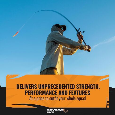Savage Gear 9' Squad Musky Casting Rod, 1+1-Piece High Modulus Carbon Fishing Rod, EVA Handle, Quality Guides, 40-80lb Line Rating, Heavy Power, Fast Action in Saudi Arabia