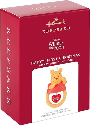 Hallmark Keepsake Christmas Ornament, Year Dated 2021, Disney Winnie The Pooh Baby's First Christmas, Porcelain in Kuwait