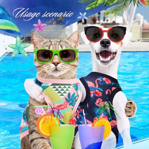 6 Pack Dog Shirts Summer Clothes for Dogs Cute Flamingo Hawaiian Pet Dog Shirt Outfits Sweatshirts Breathable Sleeveless Vest Apparel for Small Medium Large Dog Cat (Large) in Saudi Arabia