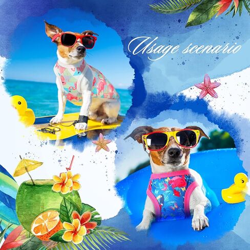 6 Pack Dog Shirts Summer Clothes for Dogs Cute Flamingo Hawaiian Pet Dog Shirt Outfits Sweatshirts Breathable Sleeveless Vest Apparel for Small Medium Large Dog Cat (Large) in Saudi Arabia