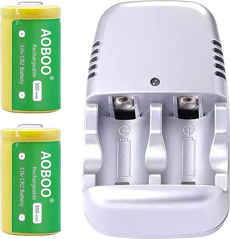 شواحن بطاريات الكاميرا CR2 3V CR15H270 شاحن USB مع 4 قطع بطارية قابلة لإعادة الشحن 300 مللي أمبير في الساعة لالتقاط الصور الفورية mini25 كاميرا رقمية Harinezumi Sight Laser Golf Rangefinder قرص الفرامل in Kuwait