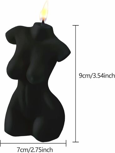 2PCS Body Shaped Candles, Body Soy Candle Female Body Shaped Candle Woman Torso Candle Home Decoration for Bedroom Bathroom Aesthetic Decoration, Unscented (White and Black) in Kuwait