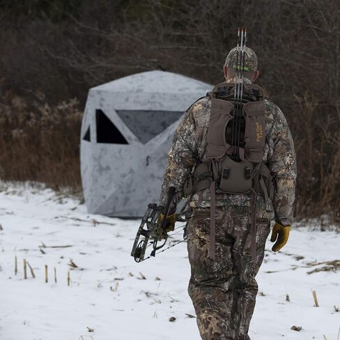 ستائر Barronett Blinds Radar المحمولة للصيد، ستائر منبثقة، نوافذ بدون سحاب، خفيفة الوزن، لشخصين، 67 بوصة × 71 بوصة × 71 بوصة in Kuwait