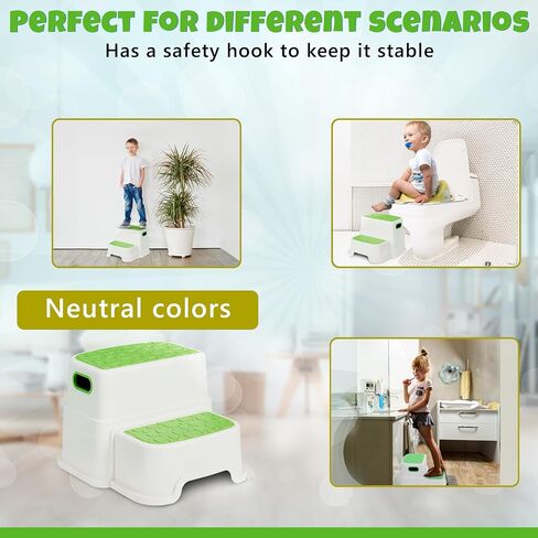 Trivicom Step Stool for Kids, Toddler Step Stool, Child Foot Stool, Anti-Slip Step Stool, Double Step Stairs,Two Step Stool, Kids Stools, Bathroom Training, Small Stool, Kids Bathroom Accessories in Saudi Arabia