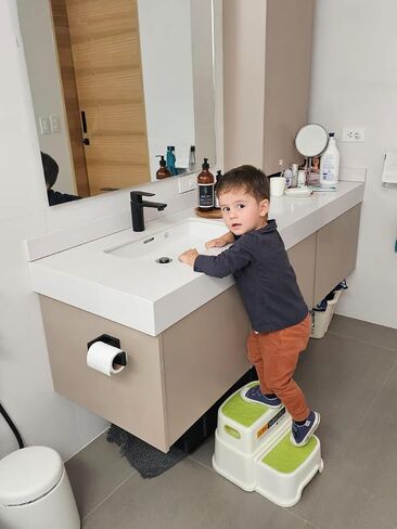 Trivicom Step Stool for Kids, Toddler Step Stool, Child Foot Stool, Anti-Slip Step Stool, Double Step Stairs,Two Step Stool, Kids Stools, Bathroom Training, Small Stool, Kids Bathroom Accessories in Saudi Arabia