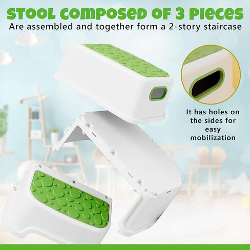 Trivicom Step Stool for Kids, Toddler Step Stool, Child Foot Stool, Anti-Slip Step Stool, Double Step Stairs,Two Step Stool, Kids Stools, Bathroom Training, Small Stool, Kids Bathroom Accessories in Saudi Arabia