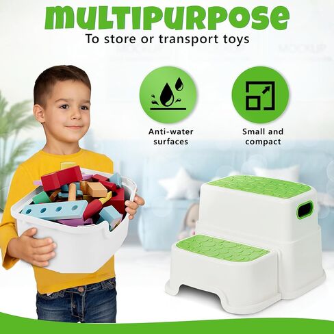Trivicom Step Stool for Kids, Toddler Step Stool, Child Foot Stool, Anti-Slip Step Stool, Double Step Stairs,Two Step Stool, Kids Stools, Bathroom Training, Small Stool, Kids Bathroom Accessories in Saudi Arabia