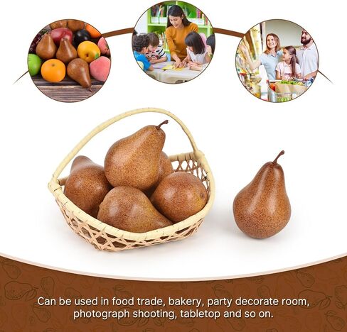 Luckforest Artificial Brown Pears, 6 Pcs Simulation Pears Fake Fruits for Home Kitchen Fruit Model Cabinet Decor Photography Props in Saudi Arabia