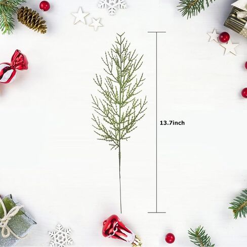 wodiguig Artificial Pine Branches, Artificial Cedar Sprigs Faux Cedar Spray Branches, Norfolk Pine Garland Christmas DIY Accessories for Holiday (50, Green) in Kuwait