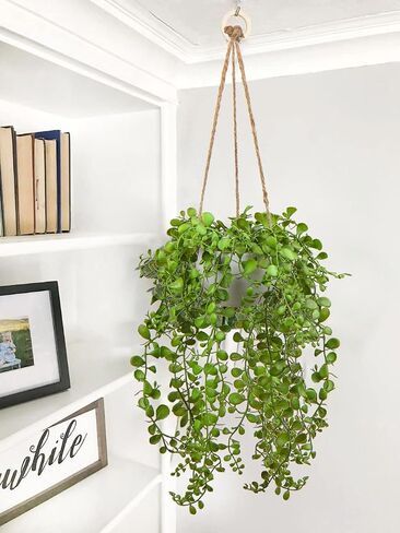 plants Artificial Hanging Fake Greenery Succulent Potted Ceramic Planter for Home Wall Indoor Outdoor Decor in Kuwait
