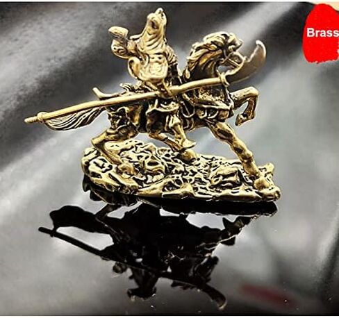 ALHBEJT Chinese Guardian Kwan Kung Statue Brass Guan Gong Statue Kuan Gong Statue Figurines Kwan Kung Kong Statue CAI Shen Statue God of Fortune God of Wealth Home Office Decor in Saudi Arabia