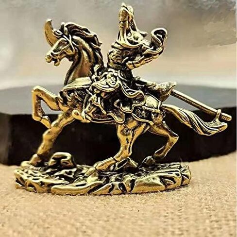 ALHBEJT Chinese Guardian Kwan Kung Statue Brass Guan Gong Statue Kuan Gong Statue Figurines Kwan Kung Kong Statue CAI Shen Statue God of Fortune God of Wealth Home Office Decor in Saudi Arabia