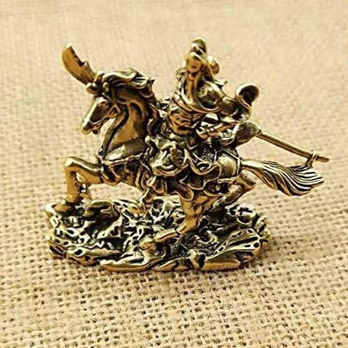 ALHBEJT Chinese Guardian Kwan Kung Statue Brass Guan Gong Statue Kuan Gong Statue Figurines Kwan Kung Kong Statue CAI Shen Statue God of Fortune God of Wealth Home Office Decor in Saudi Arabia