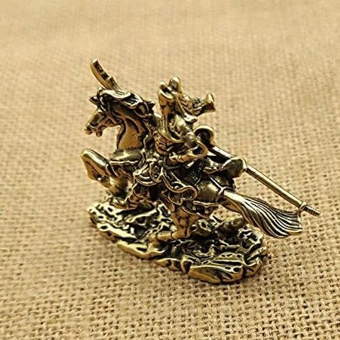 ALHBEJT Chinese Guardian Kwan Kung Statue Brass Guan Gong Statue Kuan Gong Statue Figurines Kwan Kung Kong Statue CAI Shen Statue God of Fortune God of Wealth Home Office Decor in Saudi Arabia