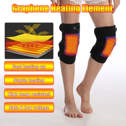 وسادة تدفئة للركبة USB، دعامة للركبة قابلة للارتداء لعلاج تخفيف آلام العضلات، لف الركبة بالطقس البارد للركبتين الباردة، آلام التهاب المفاصل، الإصابات الرياضية، 3 مستويات لدرجة الحرارة in Kuwait