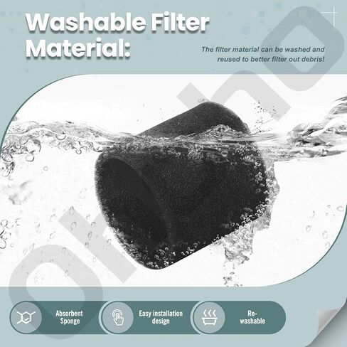 2 Pack Foam Sleeve - by Ohoho - Compatible with Craftsman CMXZVBE38765 Wet Dry Vacuum Cleaner Wet Filter, Fits Most Shop-Vac Shop Vacuum Cleaner in Saudi Arabia