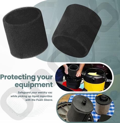 2 Pack Foam Sleeve - by Ohoho - Compatible with Craftsman CMXZVBE38765 Wet Dry Vacuum Cleaner Wet Filter, Fits Most Shop-Vac Shop Vacuum Cleaner in Saudi Arabia