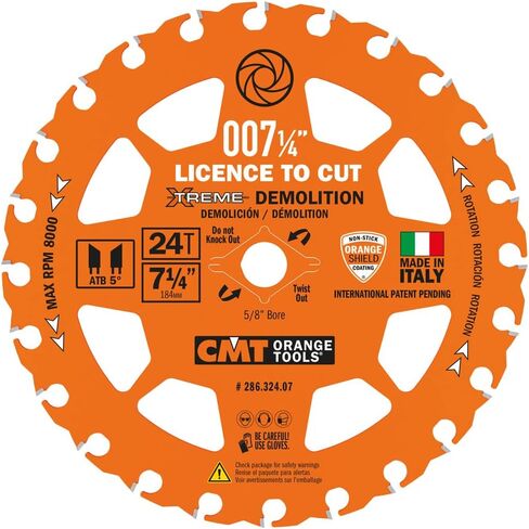 CMT 286.324.07-X10 7-1/4in. 24T Carbide Tipped Xtreme Demolition Blade 10 Pack in Saudi Arabia