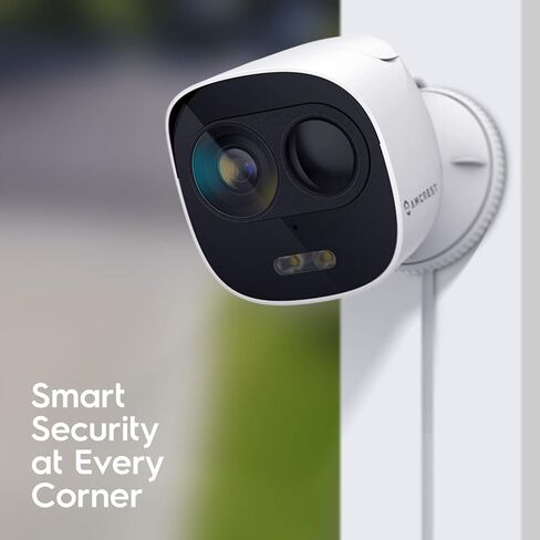 كاميرا أمان خارجية لاسلكية Amcrest 2-Pack ProHD 2-Megapixel، كاميرا IP WiFi خارجية رادع - Full HD 1080P @30fps، IP65 مقاومة للطقس، رؤية ليلية 33ft، صوت ثنائي الاتجاه، 2PACK-ADC2W (أبيض)' in Kuwait