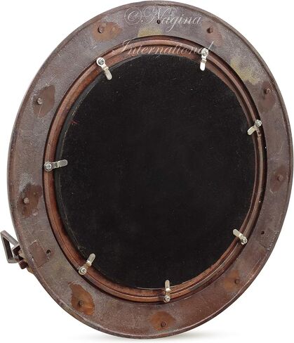 Nagina International Rustic Copper Shipwrecked Premium Nautical Porthole Mirror | Nautical Bathroom Mirrors (24 Inches, Aluminum Mirror) in Kuwait