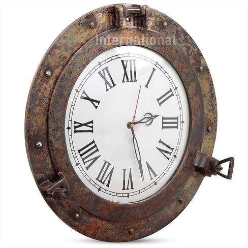 Nagina International Rustic Copper Shipwrecked Premium Nautical Porthole Mirror | Nautical Bathroom Mirrors (24 Inches, Aluminum Mirror) in Kuwait