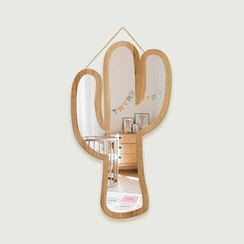 ستيكر لاصق مزخرف بتصميم صبار لطيف من الخشب الطبيعي باطار من الاكريليك للتعليق على الحائط والمراة وغرف الاطفال والمراهقين والحضانة والحمام وغرفة النوم وغرفة المعيشة in Kuwait