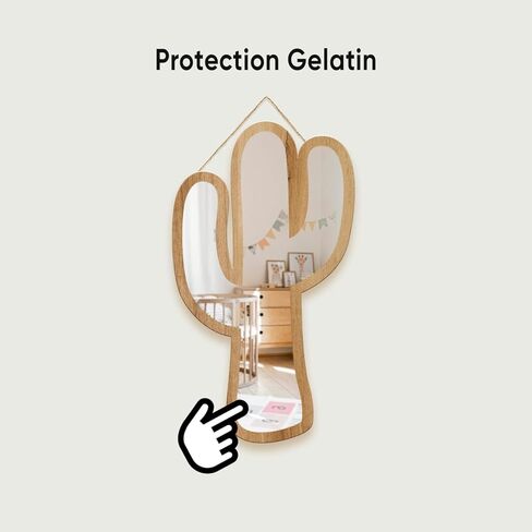 ستيكر لاصق مزخرف بتصميم صبار لطيف من الخشب الطبيعي باطار من الاكريليك للتعليق على الحائط والمراة وغرف الاطفال والمراهقين والحضانة والحمام وغرفة النوم وغرفة المعيشة in Kuwait