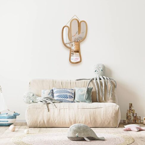 ستيكر لاصق مزخرف بتصميم صبار لطيف من الخشب الطبيعي باطار من الاكريليك للتعليق على الحائط والمراة وغرف الاطفال والمراهقين والحضانة والحمام وغرفة النوم وغرفة المعيشة in Kuwait