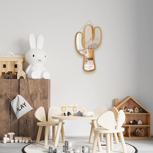 ستيكر لاصق مزخرف بتصميم صبار لطيف من الخشب الطبيعي باطار من الاكريليك للتعليق على الحائط والمراة وغرف الاطفال والمراهقين والحضانة والحمام وغرفة النوم وغرفة المعيشة in Kuwait