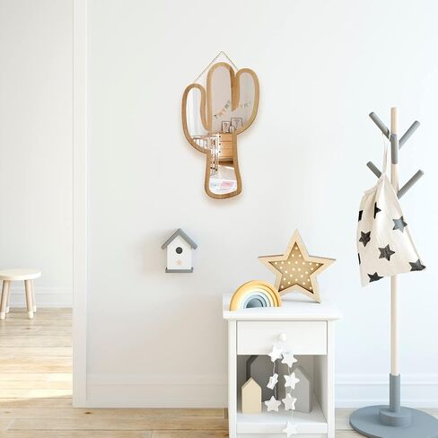 ستيكر لاصق مزخرف بتصميم صبار لطيف من الخشب الطبيعي باطار من الاكريليك للتعليق على الحائط والمراة وغرف الاطفال والمراهقين والحضانة والحمام وغرفة النوم وغرفة المعيشة in Kuwait