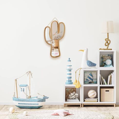 ستيكر لاصق مزخرف بتصميم صبار لطيف من الخشب الطبيعي باطار من الاكريليك للتعليق على الحائط والمراة وغرف الاطفال والمراهقين والحضانة والحمام وغرفة النوم وغرفة المعيشة in Kuwait